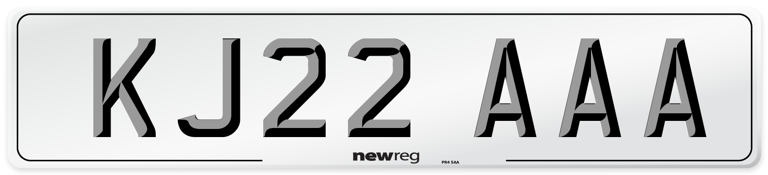 KJ22 AAA Number Plate from New Reg